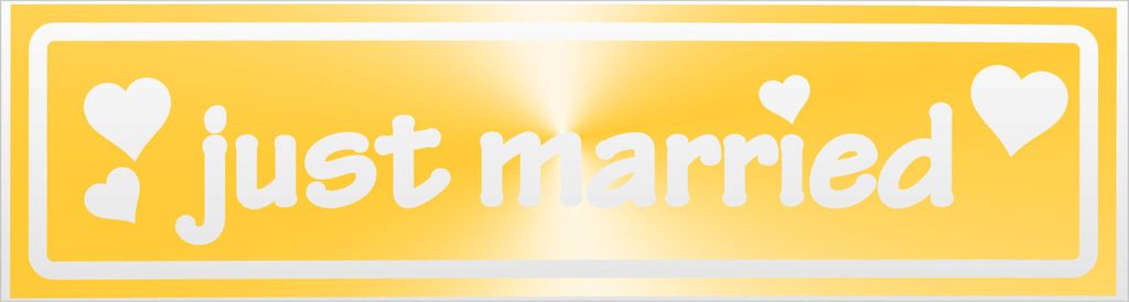 Kiwistar Just Married invertiert Magnetschild Schild magnetisch - 45cm Gelb - reflektierend - Magnetfolie für Auto PKW Kfz