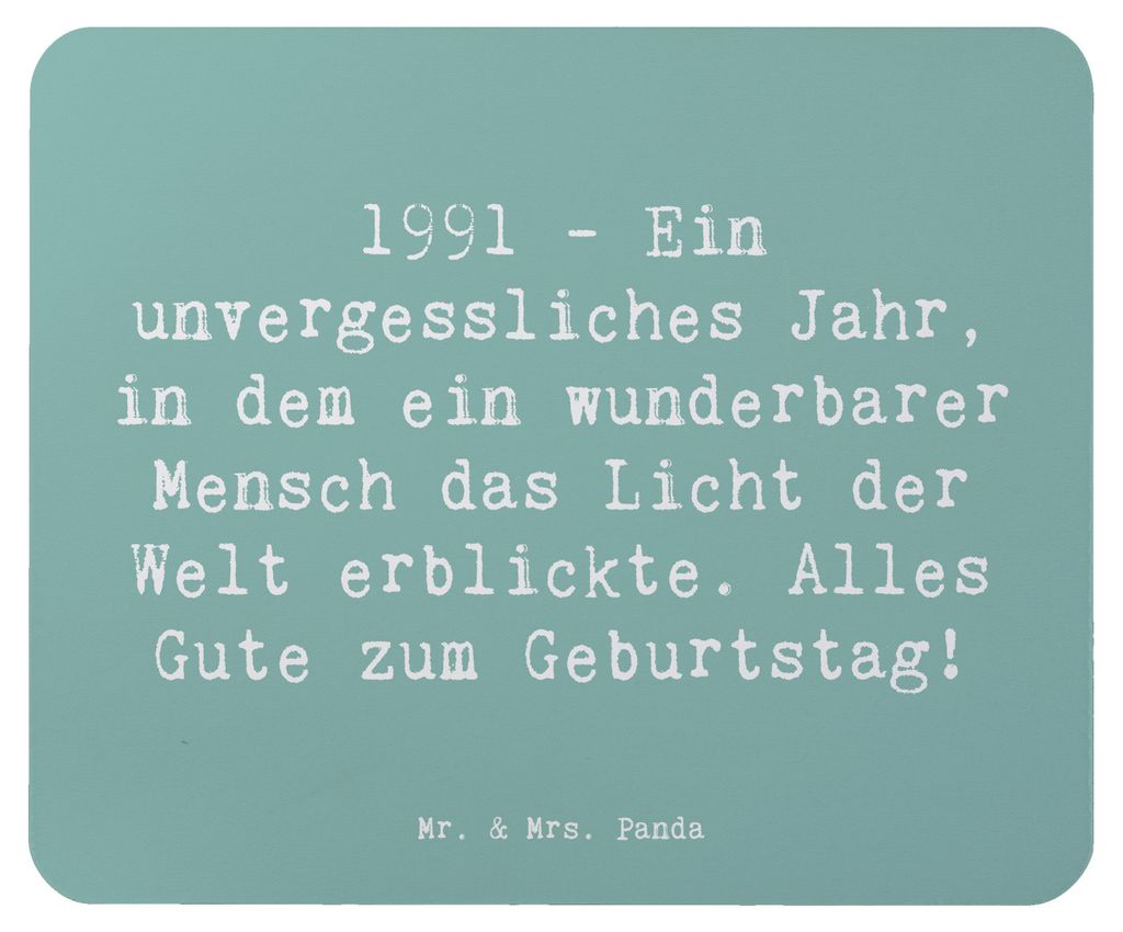 Mr. & Mrs. Panda Mauspad Spruch 1991 Geburtstag - Meeresbrise - Geschenk, mausteppich, Erinnerung, mousematte, Alter, alles Gute, Happy Birthday, h...