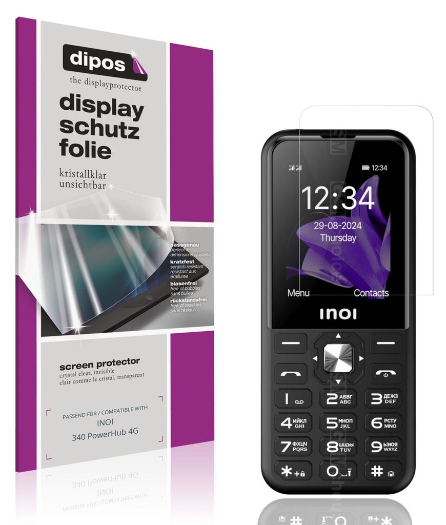 4x Schutzfolie für INOI 340 PowerHub 4G klar Displayschutzfolie Folie Display Schutz dipos