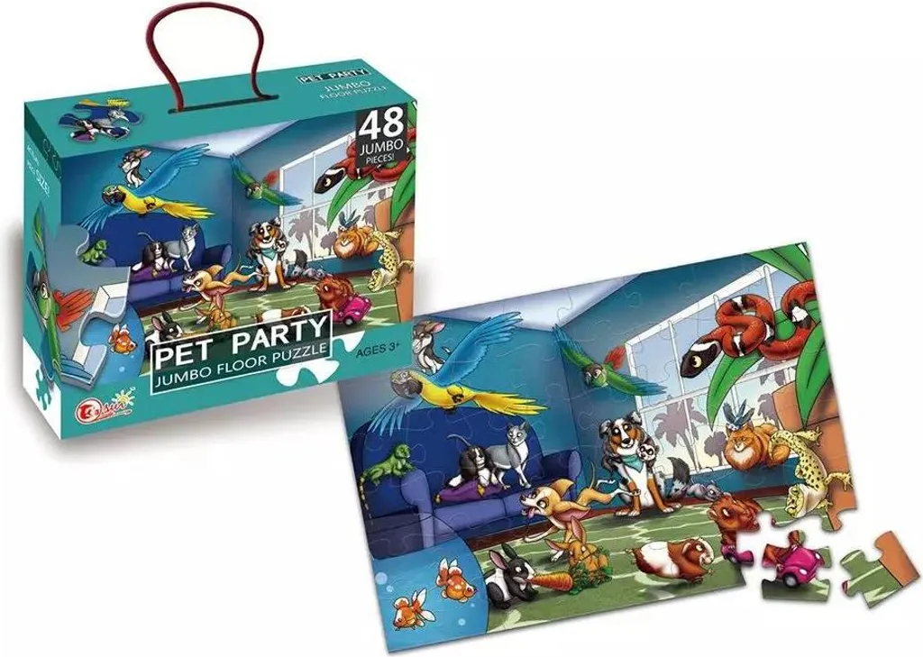 Puzzle 48 pièces Jumbo Fête des Animaux : fini les écrans, place au jeu