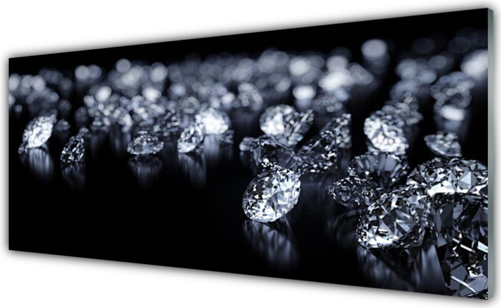 Küchenrückwand aus Glas 125x50cm Spritzschutz Diamanten Kunst