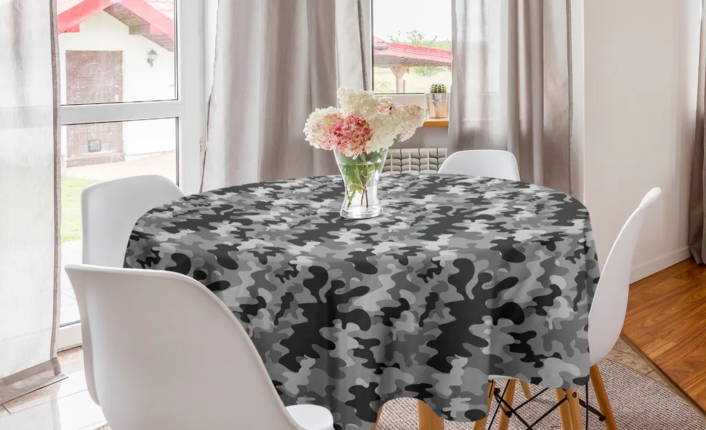 ABAKUHAUS Tovaglia 150cm Design Gloomy | Sfumature di Grigio Luxury