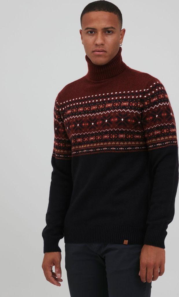 BLEND BHTjesse Herren Rollkragenpullover Pullover mit Rollkragen Norwegermuster Rippbündchen Regular fit