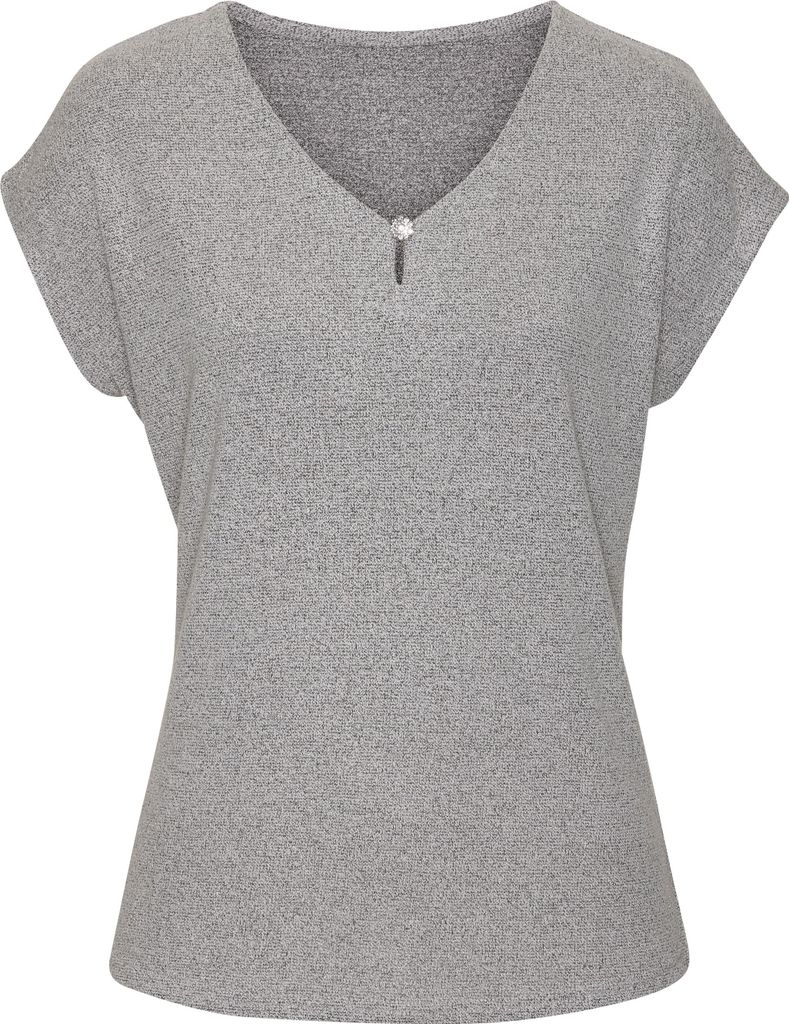 LASCANA Kurzarmshirt silbergrau Größe 44/46