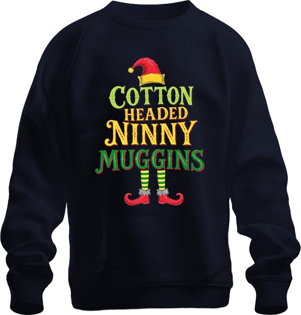 Baumwolle headed ninny muggins Weihnachtself Buddy der elf Weihnachten Uni Sweatshirt Pullover, Navy, L