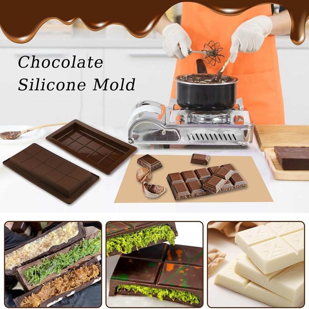 Schokoladenform Silikon Tief Schokoladentafel Form 2 Stück Produktbild 7