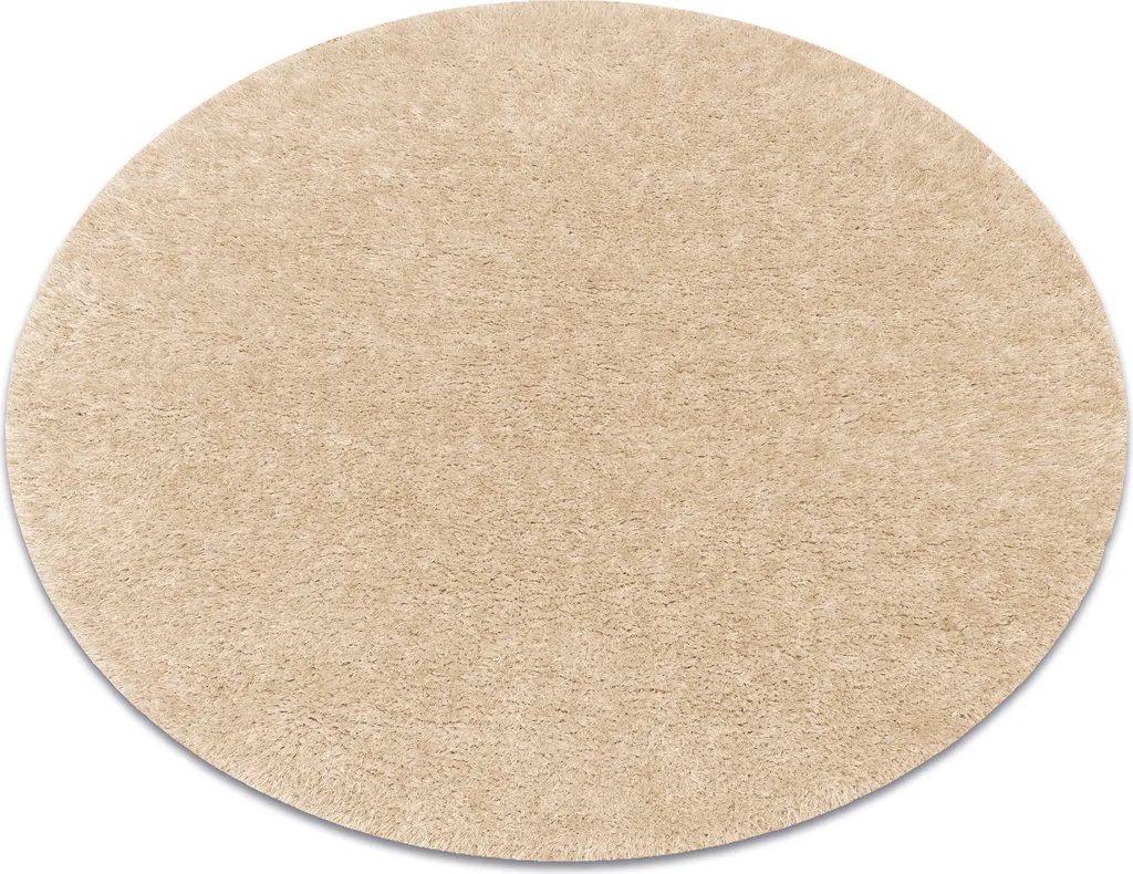 Tapis shaggy doux BUENOS 6652 rond 80 cm coloris crème beige uni