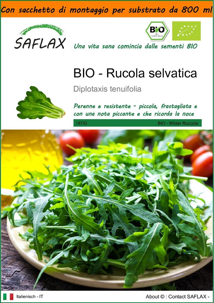 SAFLAX Garden in the bag -- Rucola selvatica - 1500 semi - Immagine del prodotto 