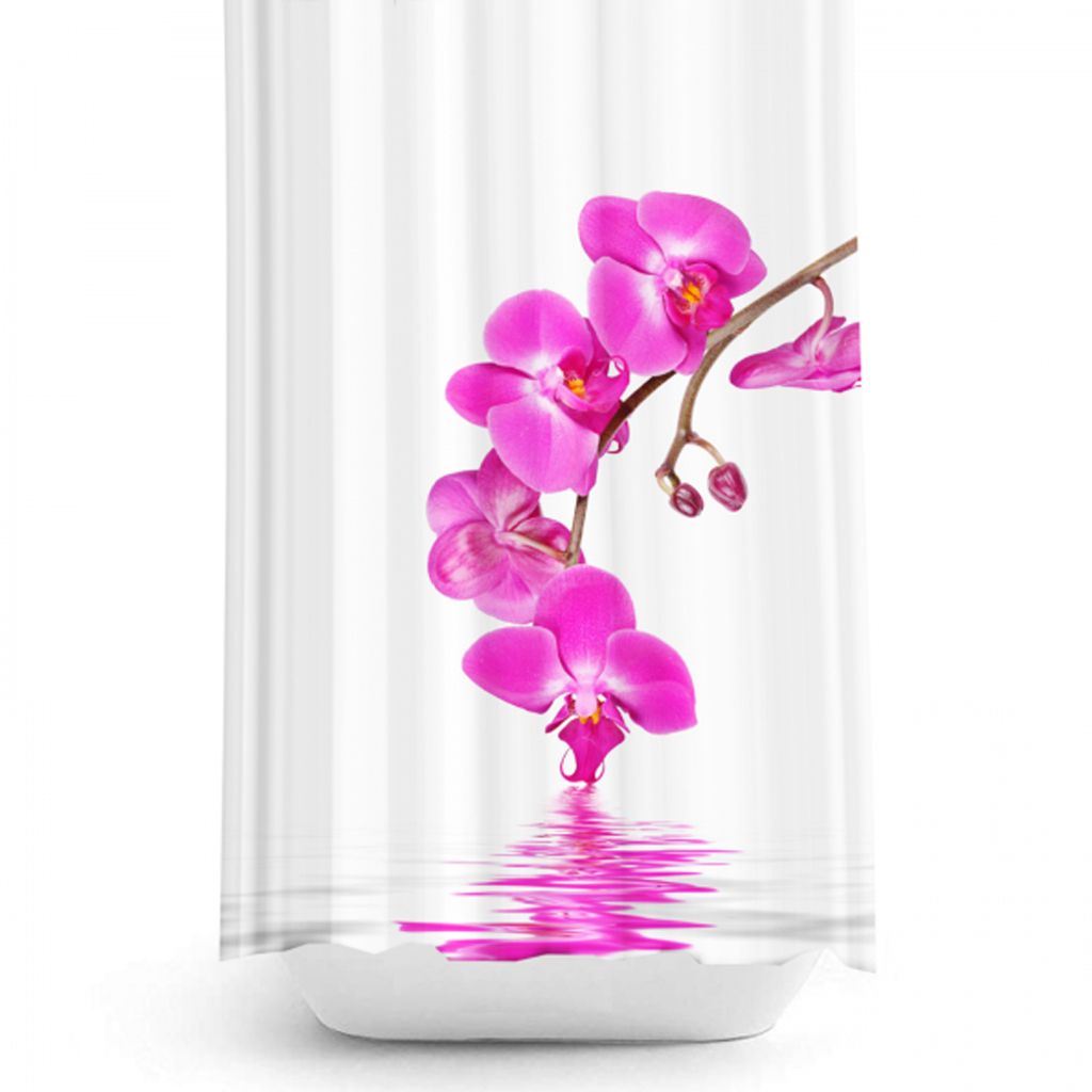 Digitaldruck Qualität Textil Duschvorhang ORCHIDEEN Produktbild 