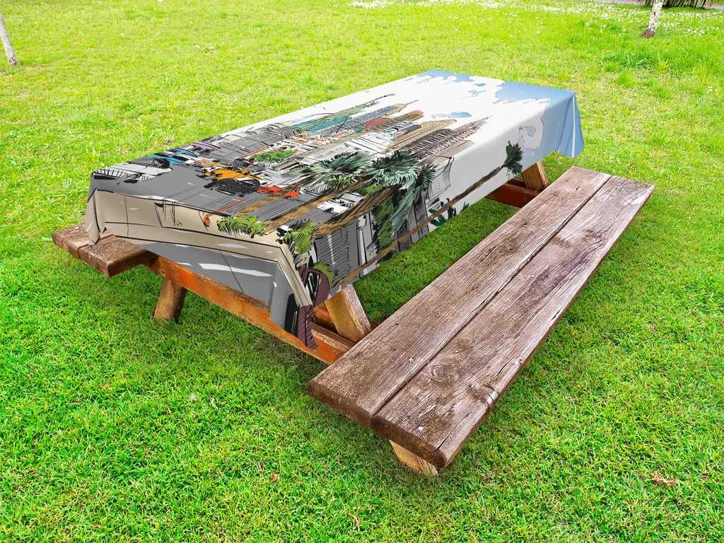Tovaglia BBQ New York Skyline 145x210 | ABAKUHAUS Lavabile Esterno