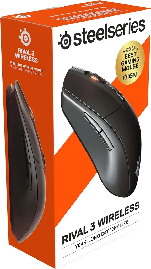 Souris de Jeu Sans Fil SteelSeries Rival 3 avec Capteur Optique 18K DPI