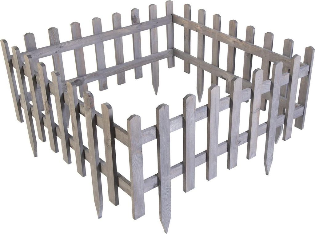 Steckzaun Holz Anthrazit H 40 x B 93,5 cm 4 Stück Produktbild 7
