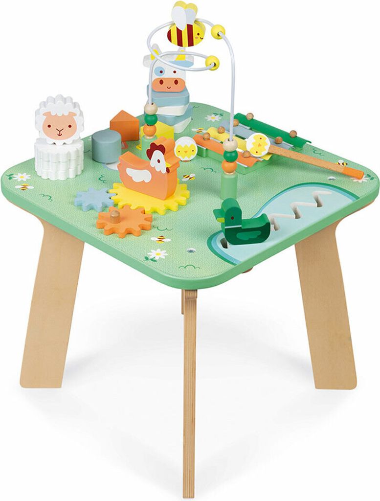 Janod Holz Aktivitätstisch - Lernspielzeug für Kleinkinder Produktbild 