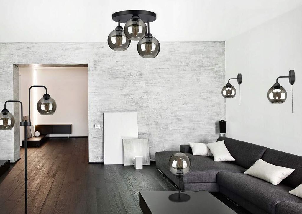 FKL DESIGN Home Deco Deckenlampe Pendellampe Kugel Schwarz Produktbild 6