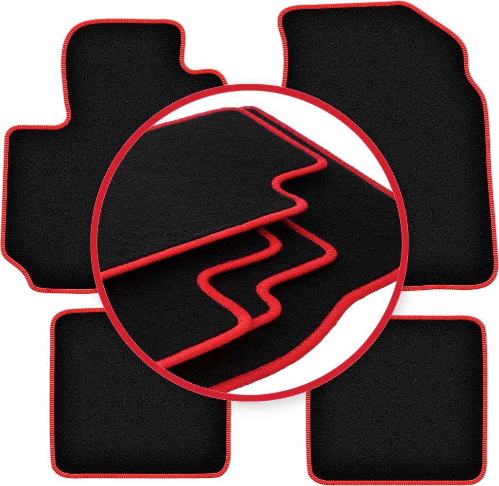 CARLUX-RED Autofußmatten für: Toyota RAV4 II FL 3-Türer (2003-2005)