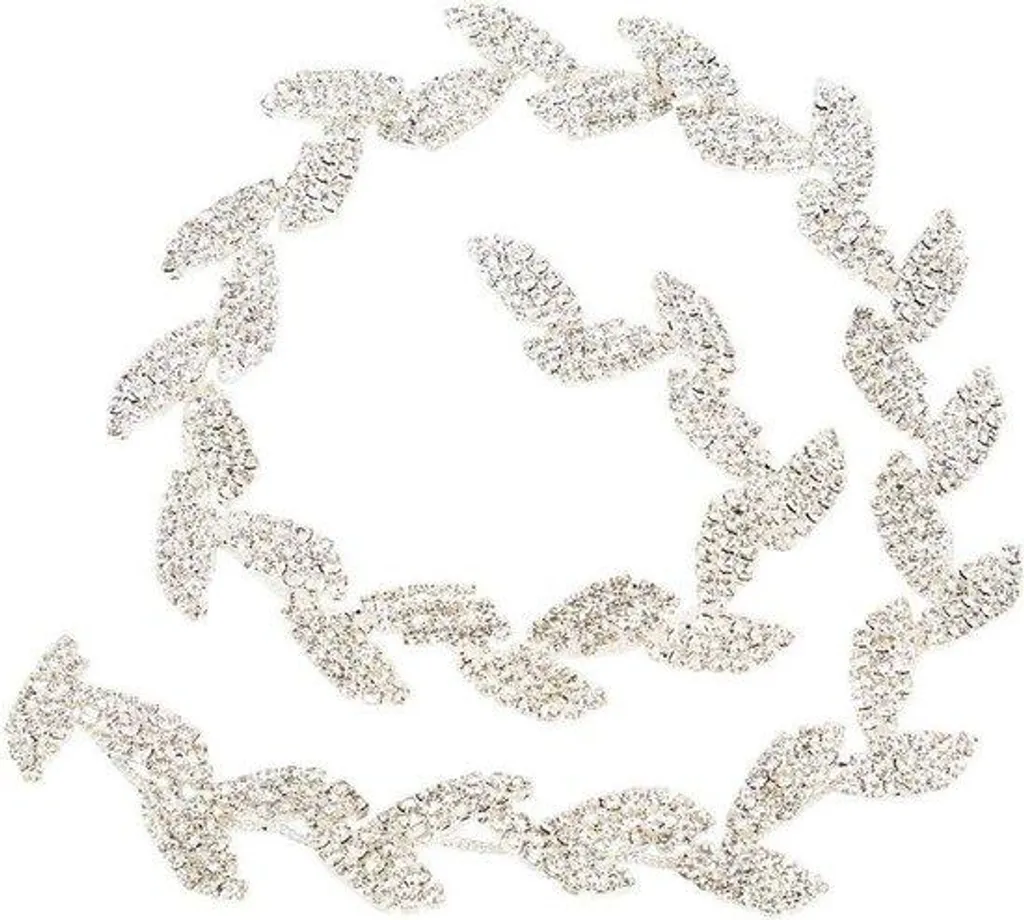 Ruban motif feuilles avec diamant AAA éclatant, largeur 1,5 cm chic