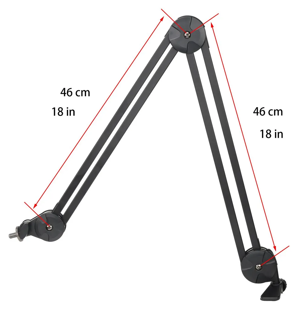 Support micro poids lourd à angle réglable, bras en acier noir stable 2kg - 6
