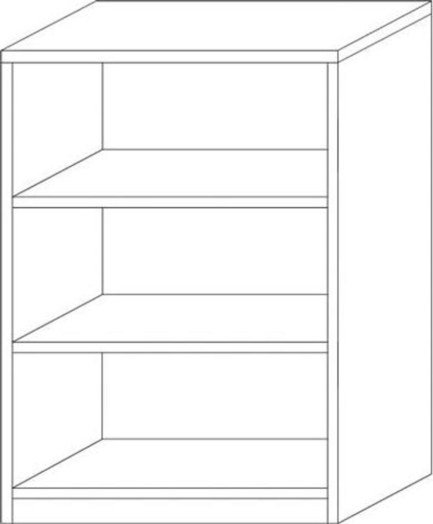 Bücherregal Spacio 55cm mit 2 Fachböden - Eiche grau