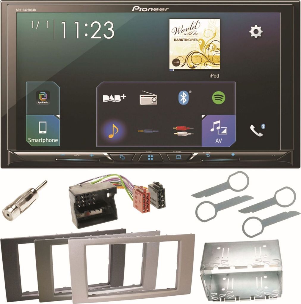 Pioneer SPH-DA230DAB Bluetooth USB Einbauset für Ford Focus C-Max Fiesta Transit