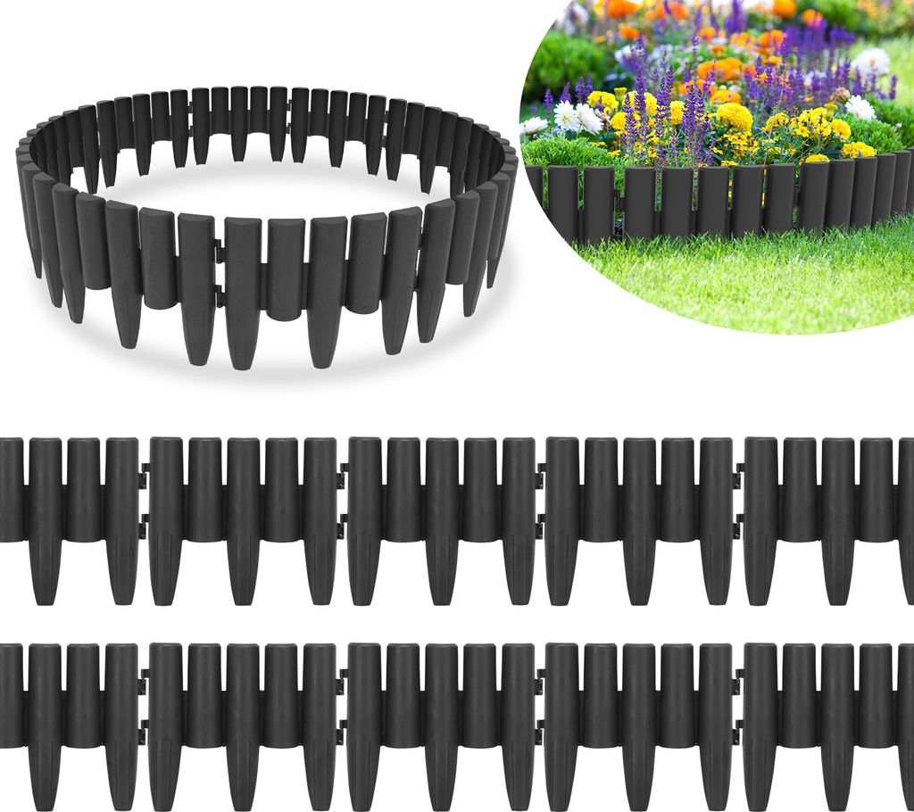 Izrielar 20 pièces Bordure de pelouse aspect bois Bordure Image du produit 