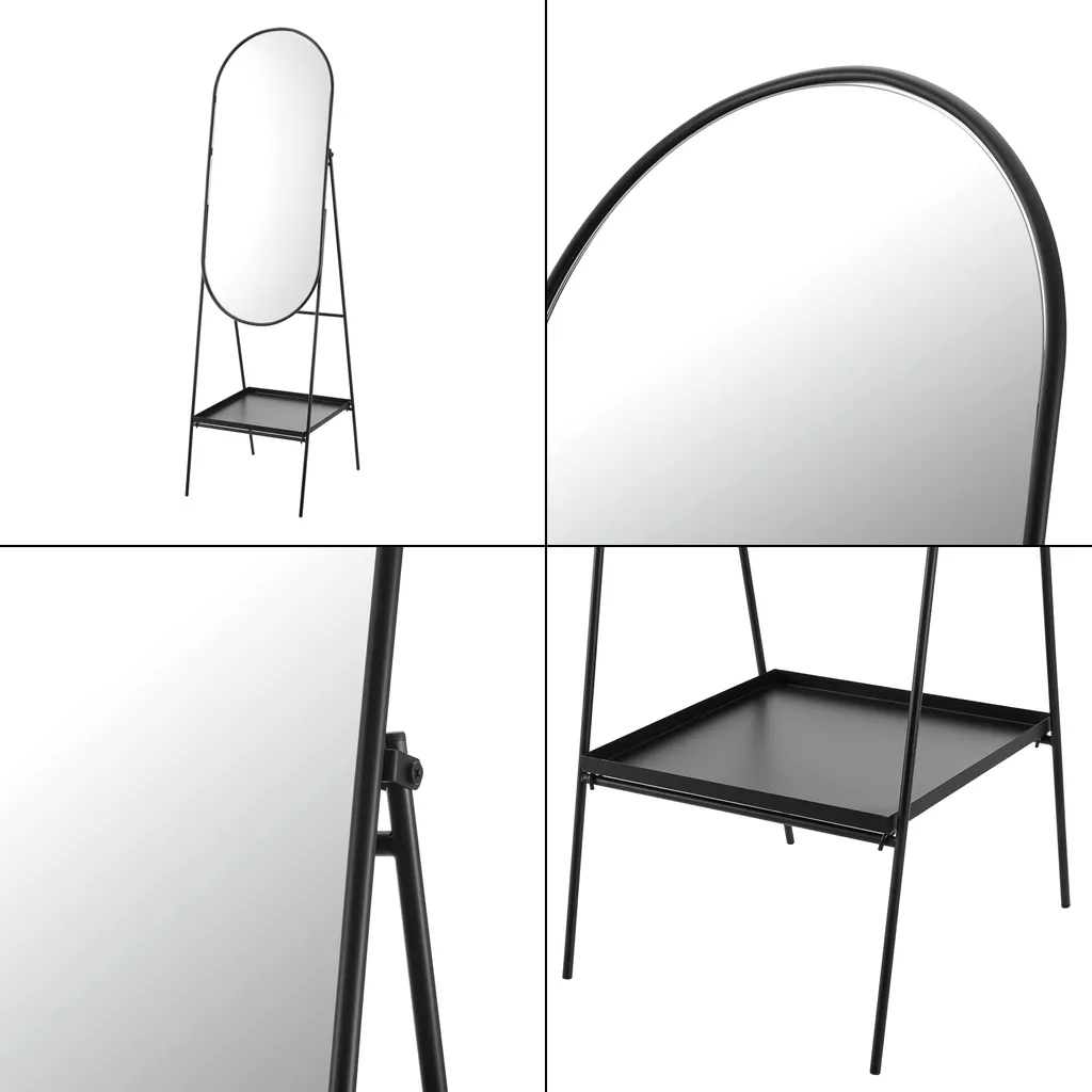 Miroir de sol Perano idéal pour dressing avec rangement accessoires - 8