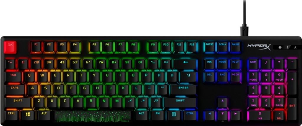 HyperX Alloy Origins PBT/Cablato USB/disposizione USA/Nero Immagine del prodotto 