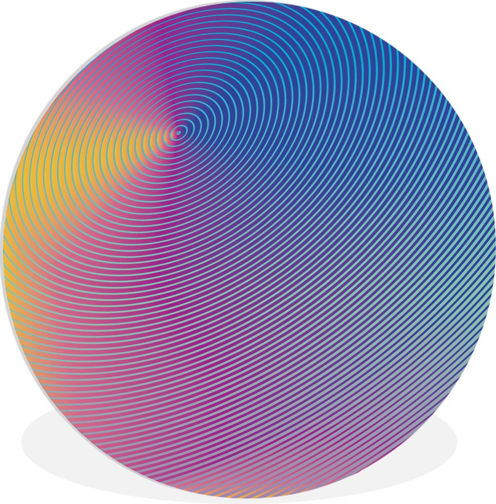 MuchoWow Rundes Wandbild - Runde Bilder Optische Täuschung - lebendige Farben Ø 60 cm Kreis Wanddekoration Kunststoff - Wandkreis - Wandschmuck...