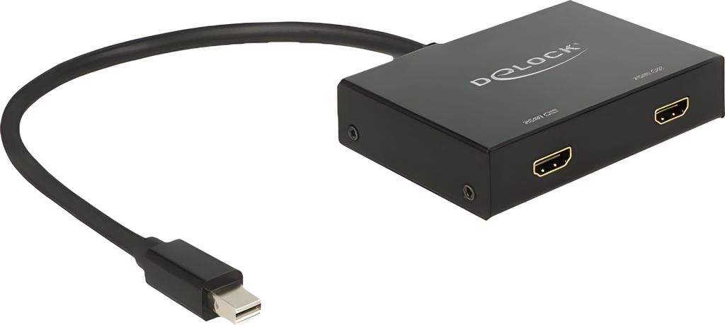 Delock DisplayPort 1.2-Splitter von Mini DisplayPort Stecker auf 2 x HDMI 4K Buchse