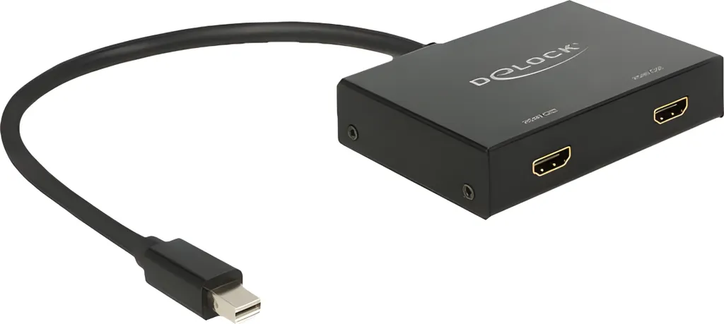Delock Splitter Displayport 1.2 vers 2 x HDMI 4K - Mini DP Hub 87636
