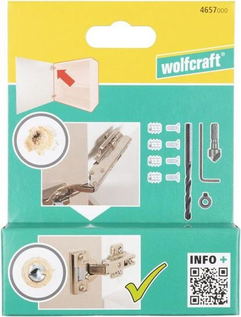 wolfcraft Reparaturset für Topfscharniere, 11-tlg., zur Produktbild 