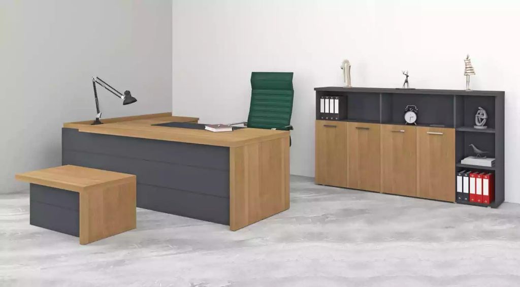 Arbeitszimmer Garnitur Schreibtisch Schränke Couchtisch Produktbild 
