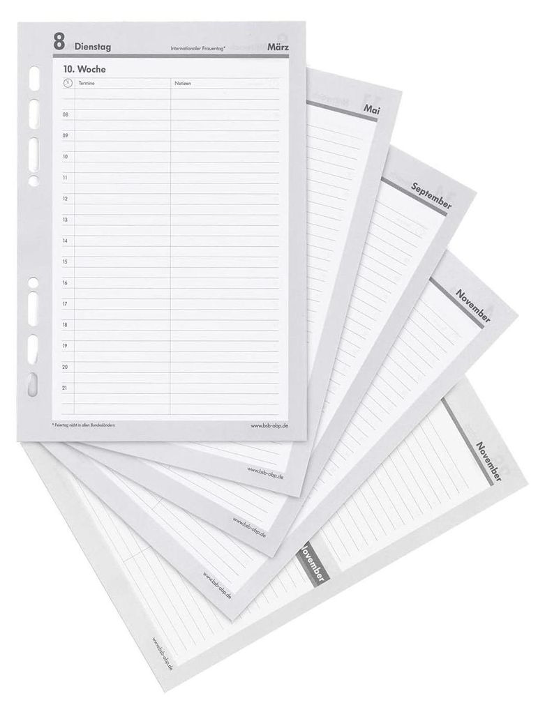 BSB Kalendarium Timer A5 20,9x14,6cm 1Tag/1Seite 2027 Produktbild 