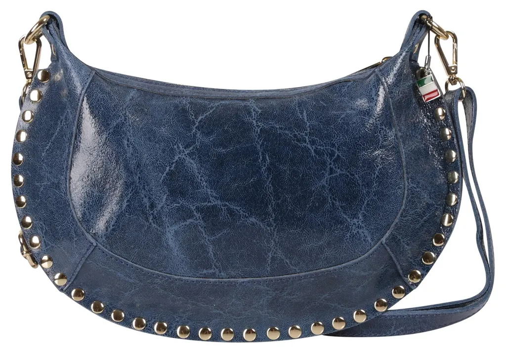 Petite sacoche de selle Florence cuir bleu pour cyclisme urbain femme