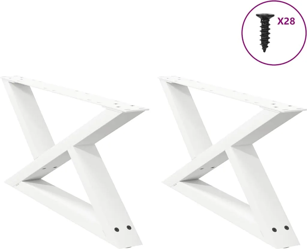 Gambe Acciaio Bianco per Tavolini 70x30 cm - Solide e Regolabili