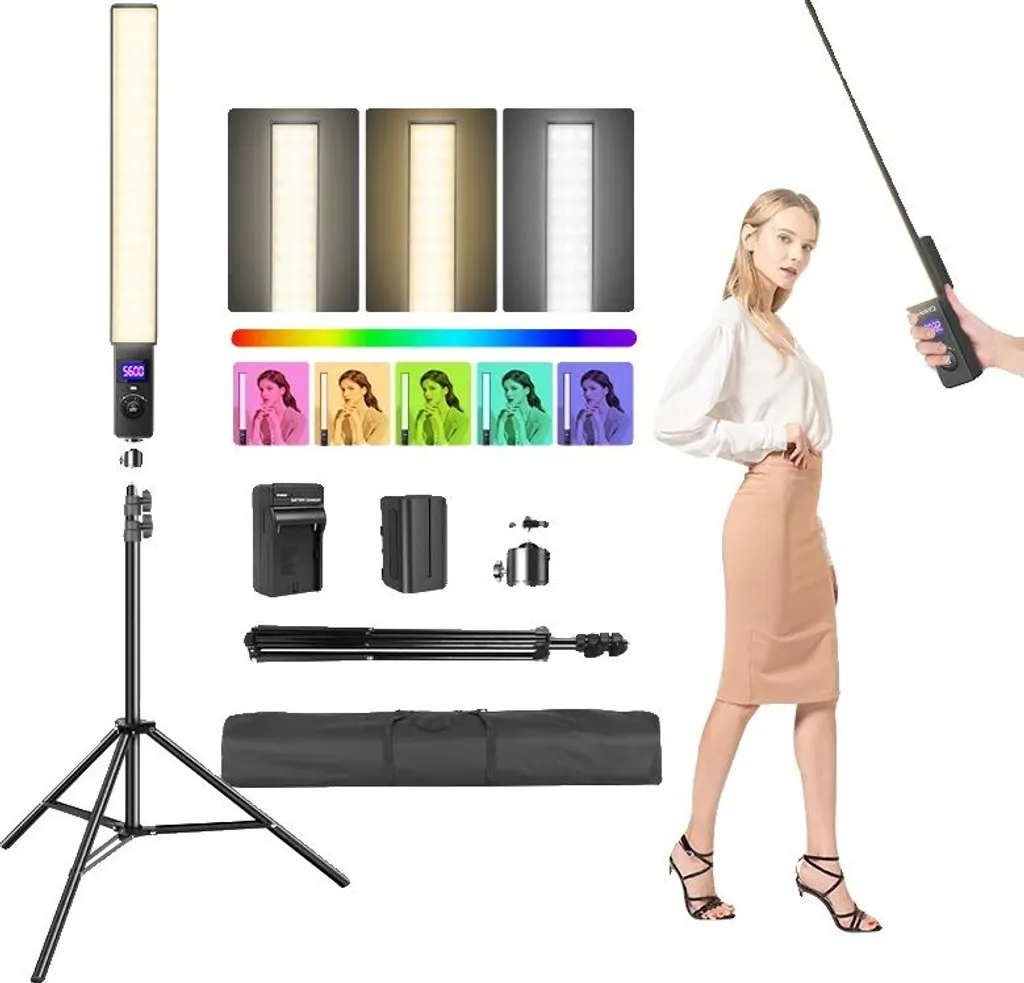 Illuminatore Video LED RGB Slim: Batteria Integrata e Alta Resa Cromatica