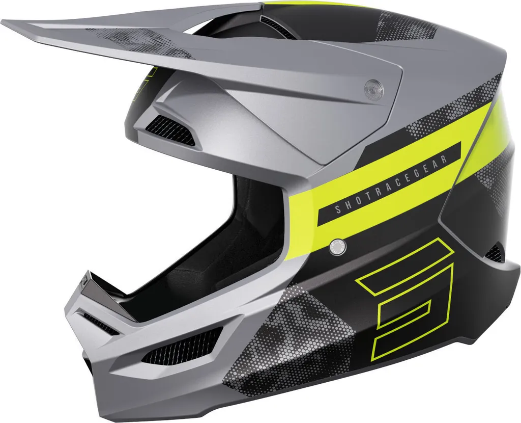 Casque Cross Shot Furious Patrol S Gris Néon : Protection et Design