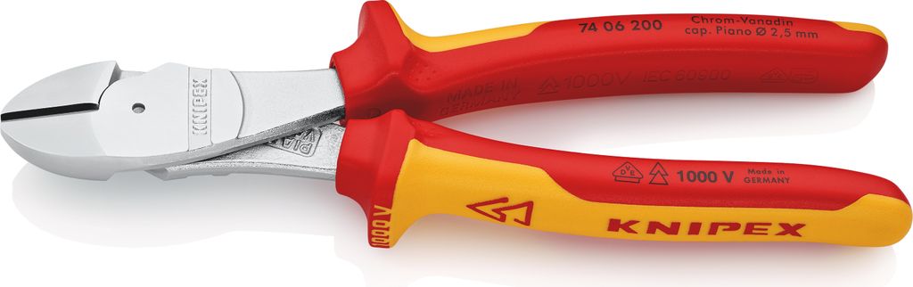 Knipex 74 06 200, Diagonale Zange, Chrom-Vanadium-Stahl, Produktbild 