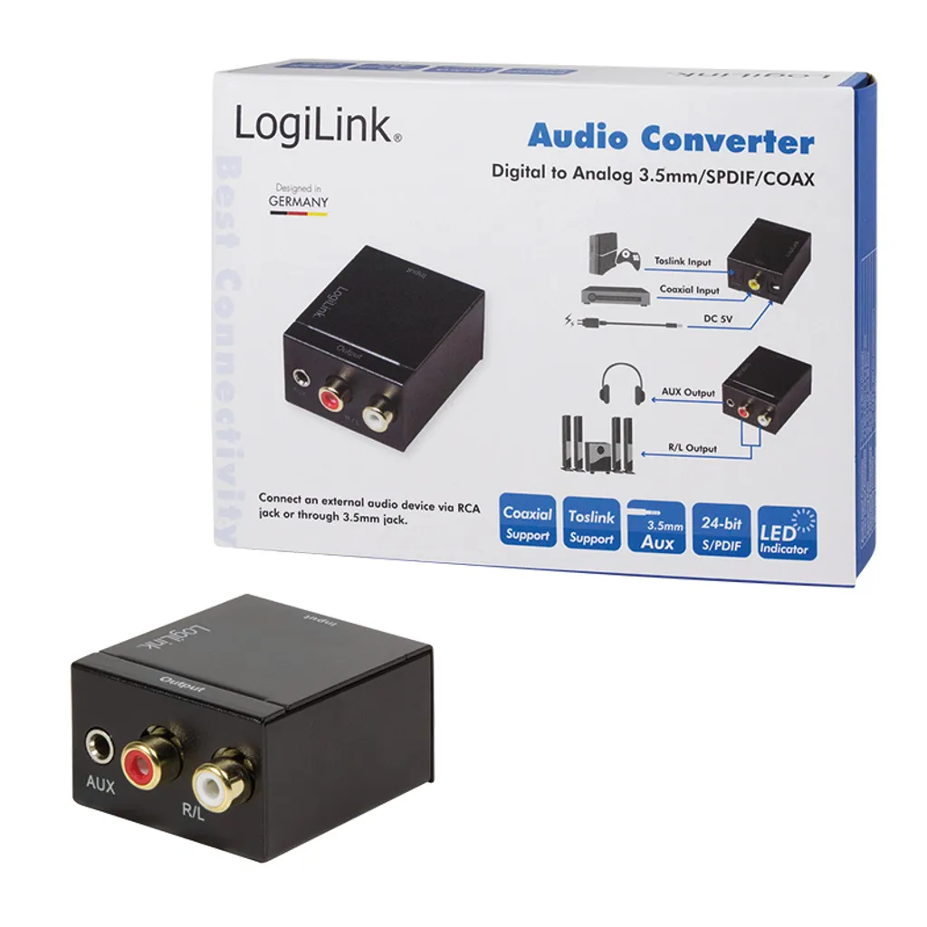 Logilink Convertisseur Audio Numérique vers Analogique SPDIF Coaxial