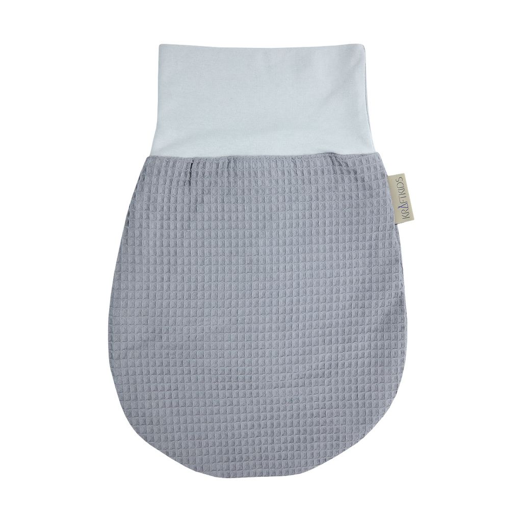 KraftKids Strampelsack Frühling Sommer Waffel Piqué grau 34 cm lang (0-6 Monate)