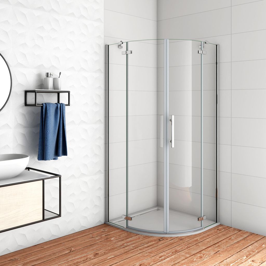 90X90X195cm Duschkabine Runddusche Duschabtrennung Produktbild 
