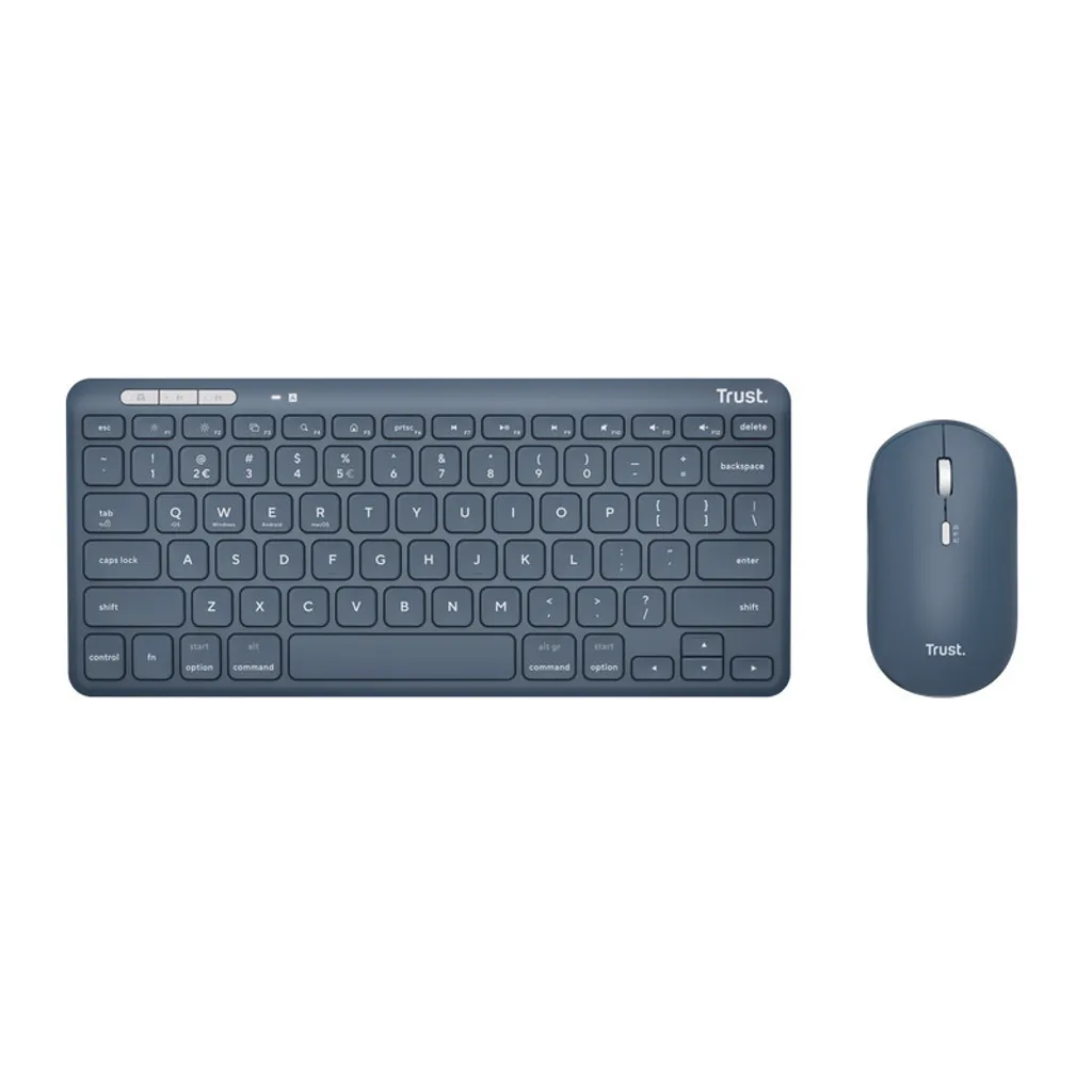 Clavier sans fil compact Trust Bluetooth avec souris intégrée bleu - 4