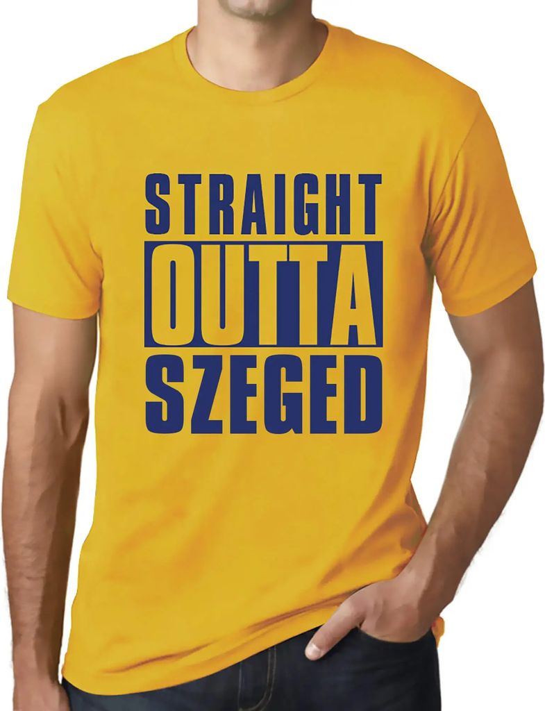Herren Grafik T-Shirt Direkt aus Szeged – Straight Outta Szeged – Öko-Verantwortlich Vintage Jahrgang Kurzarm Lustige Druck Geburtstag Geschen...