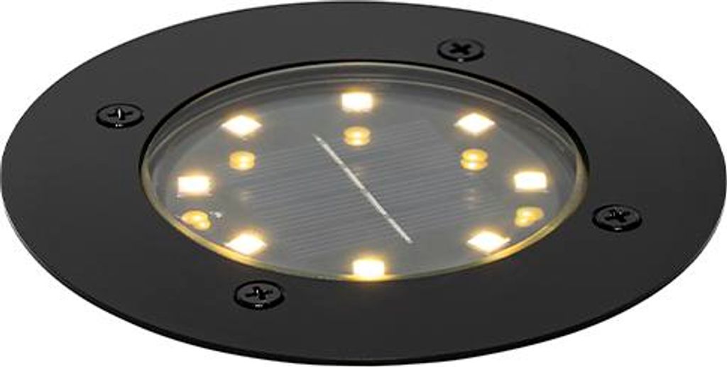 QAZQA - Modern Moderner Bodenstrahler schwarz inkl. LED IP65 Solar - Terry I Außenbeleuchtung - Aluminium Rund - I (nicht austauschbare) LED