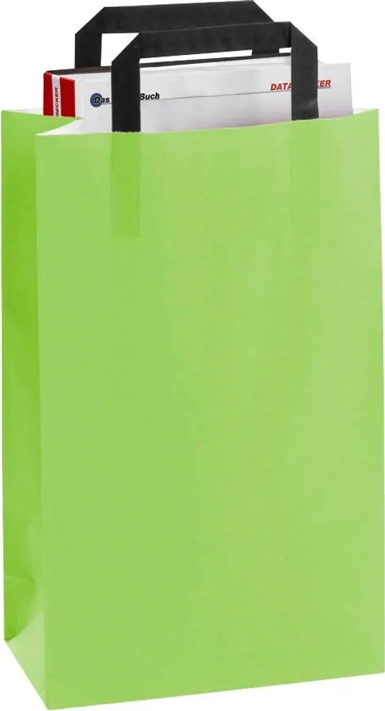 Sacs en papier vert clair 22x36 cm VP - Lot de 50 sachets résistants