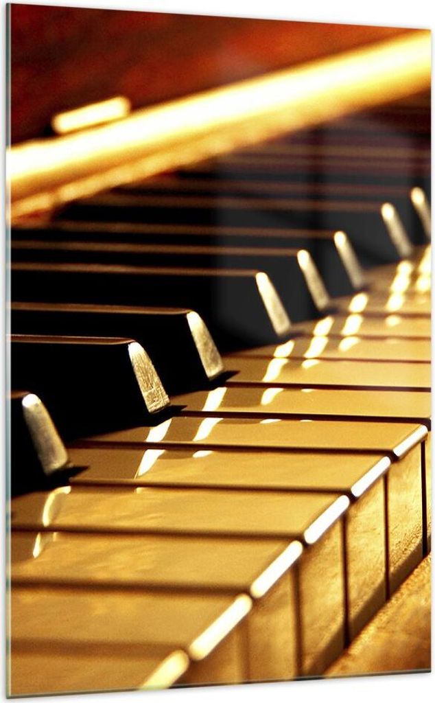 Bilder auf glas - Einteilig - Klavier Musik Konzert - 70x100cm - Glasbilder - Wandbilder - Bilder - zum Aufhängen bereit - Wanddekoration aus Glas...