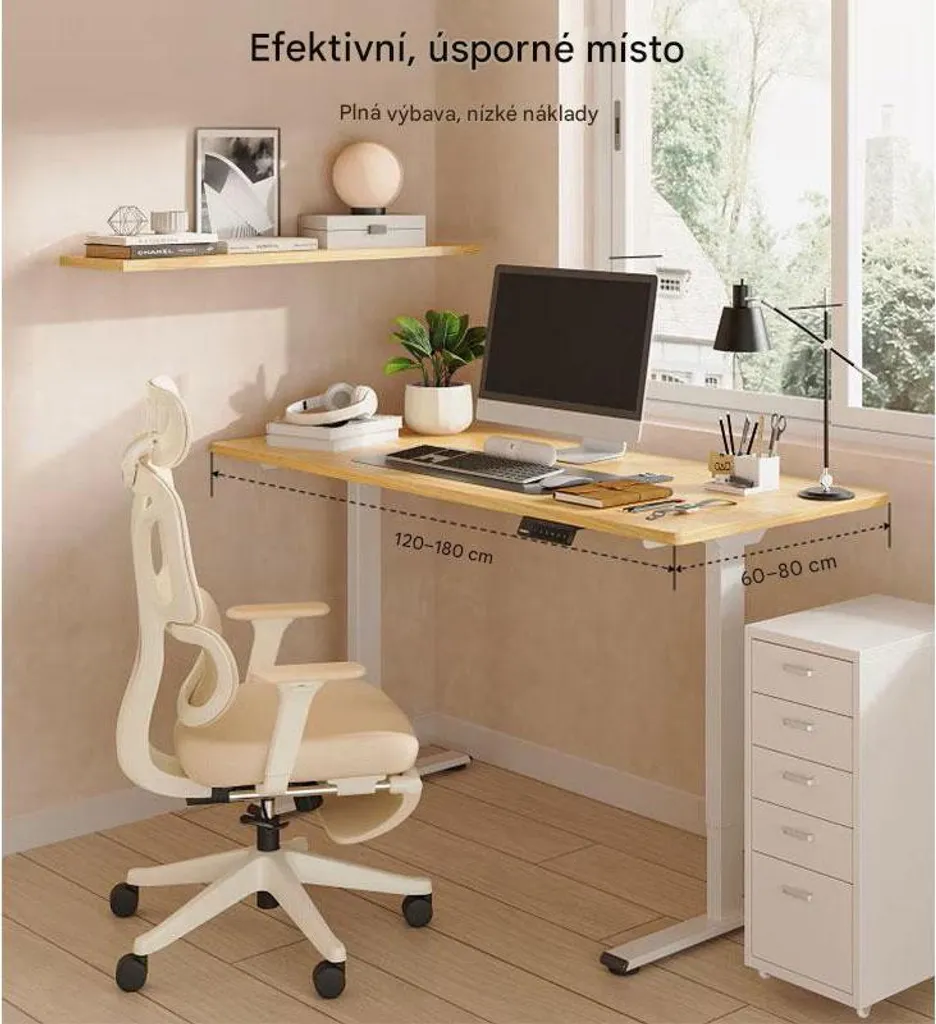 Bureau assis debout blanc réglable électrique - Cadre motorisé seul E1W-PRO