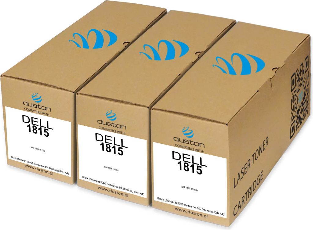 3x 1815, 593-10153 Toner Druckertoner Patrone Schwarz kompatibel mit Dell 1815