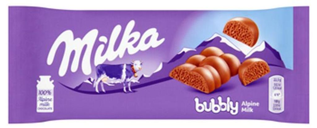 Cioccolato Milka al latte con bollicine 90 g Immagine del prodotto 