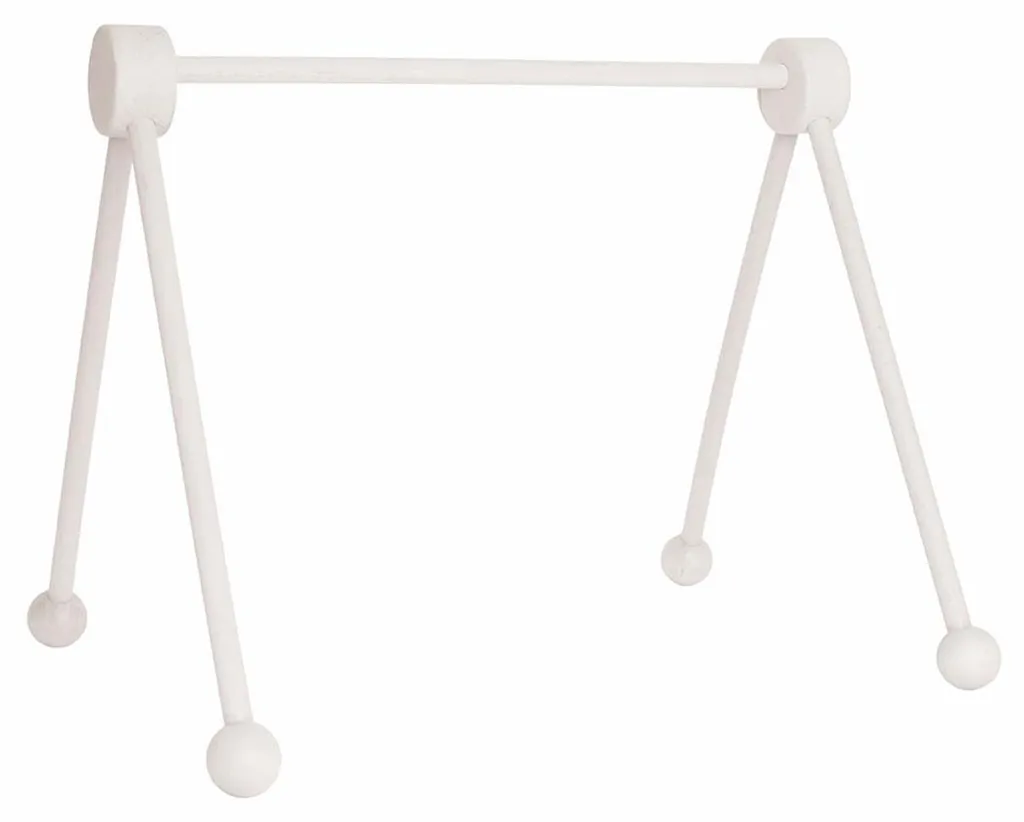 Portique d'activités en bois blanc Tiny pour l'éveil des nourrissons