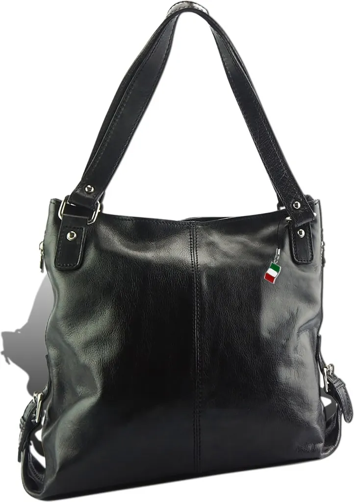 Sac en cuir noir Florence D2OTF136S avec anses souples et finitions